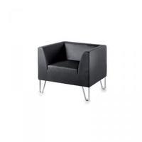 Linear 1 seater Black Faux leath...