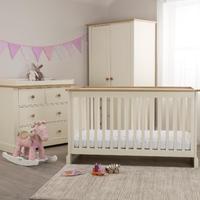 Little Acorns Ava Roomset Cot Bed with Dresser and Wardrobe