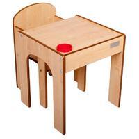 little helper funstation toddler table and chair set with natural fini ...