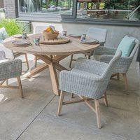 lisboa teak table rattan chair set by 4 seasons outdoor
