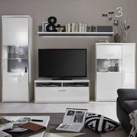 Libya Living Room Set 2 In White High Gloss With LED Lighting