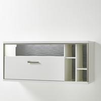 Libya Wall Mounted Display Cabinet In White Gloss With LED Light