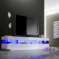 Liven LCD TV Stand In White Gloss With 4 Drawers And LED Lights
