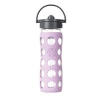 Lifefactory Lilac Glass Bottle with Straw Cap (475ml)