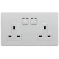 Lightwaverf Wireless Control 2 Gang 13a Socket - White