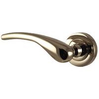 Lisbon Polished Nickel Lever Handle on 50mm Rose