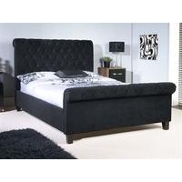 limelight orbit black 4 6 double black slatted bedstead fabric bed