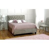 Limelight Rhea Fabric Bed Frame, Double, Velvet Silver