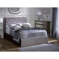 limelight rhea silver ottoman 6 super king fabric silver ottoman bed o ...