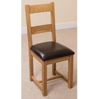 lincoln solid oak and leather dining chair