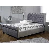 limelight orbit silver 6 super king fabric silver slatted bedstead fab ...