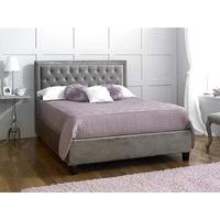 limelight rhea silver 6 super king fabric silver slatted bedstead fabr ...