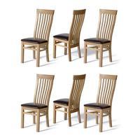 Light Oak Set of 6 Shaker Chairs