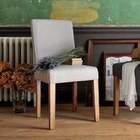 Light Oak Grey Linen Dining Chair