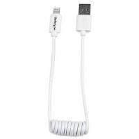 Lightning To Usb Cable - Coiled - 0.3m (1ft) White