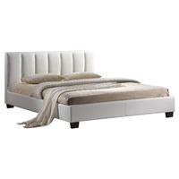 limelight pulsar white faux leather bed with mattress and bedding bund ...