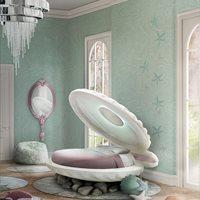 little mermaid shell bed in rainbow finish