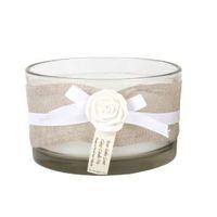Linen Wrapped Rosewater Jar Candle Large