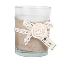 Linen Wrapped Rosewater Jar Candle