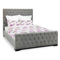 Lillian Double Fabric Bed Steel Ebony Feet