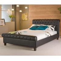 Limelight Phoenix 4FT 6 Double Leather Bed - Black