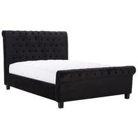 limelight orbit black velvet upholstered bedstead kingsize