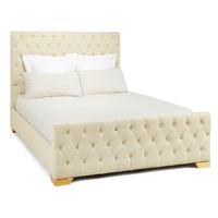 lillian superking fabric bed pearl natural feet