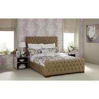 Lillian Double Fabric Bed Fudge Walnut Feet