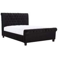 limelight orbit black velvet upholstered bedstead double