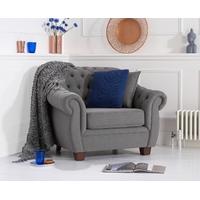 lilly chesterfield grey fabric armchair