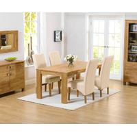 lisbon 150cm solid oak dining table with cannes chairs