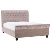 limelight orbit mink velvet upholstered bed frame superking