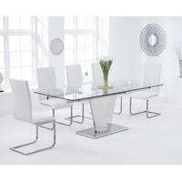 liberty 160cm extending glass dining table with malaga chairs