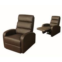Livonia Reclining Chair in Brown Faux Leather