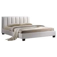 Limelight Pulsar White Faux Leather Bed with Mattress and Bedding Bundle Double