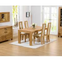 Lisbon 150cm Solid Oak Dining Table with Cream Toronto Chairs