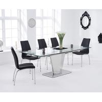 liberty 160cm extending glass dining table with cavello chairs