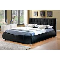 limelight dorado black faux leather bed