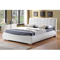 limelight dorado white faux leather bed