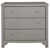 Light Taupe Faux Leather Weave 3 Drawer Bedside Cabinet