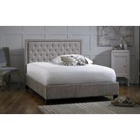 Limelight Rhea Mink Velvet Fabric Bed