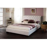 Limelight Aries White Faux Leather Bed