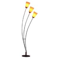 Lilly Floor Lamp Chrome body and Orange Glass Shade