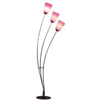 Lilly Floor Lamp Chrome body and Red Glass Shade