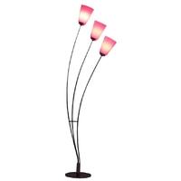 lilly floor lamp chrome body and red glass shade