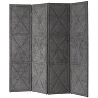 Light Grey Velvet Large Folding Screen Duchamp