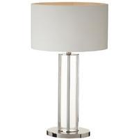 Lisle Clear Crystal and Nickel Table Lamp with Shade - Tall