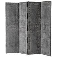 light grey velvet large folding screen celeste