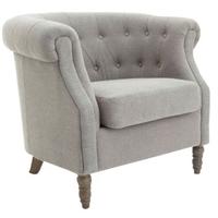 lisette armchair in grey linen mix