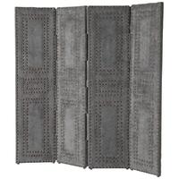 Light Grey Velvet Small Folding Screen Celeste